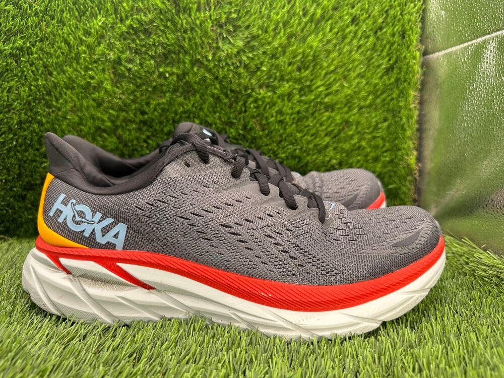 Hoka One One Clifton 8 1119393-ACTL Athletic Sneaker Mens 9.5D Gray Mesh Running